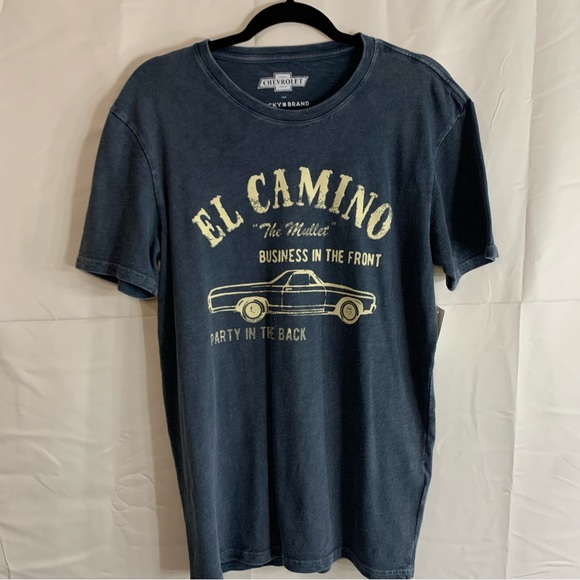 NWT Lucky Brand El Camino Washed Out Navy Blue Tee, size M - Picture 9 of 10